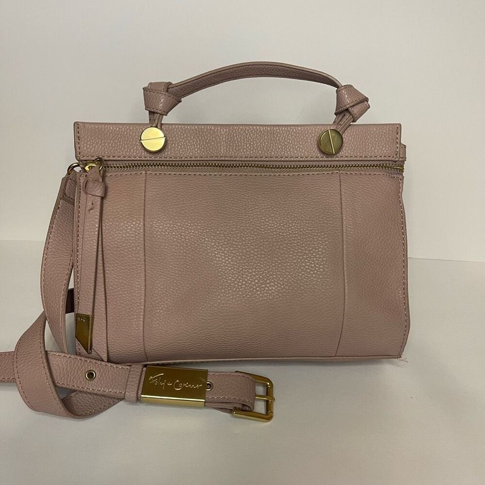 Foley + Corinna Taupe Crossbody Shoulder Purse with Faux Gold and Faux Leather